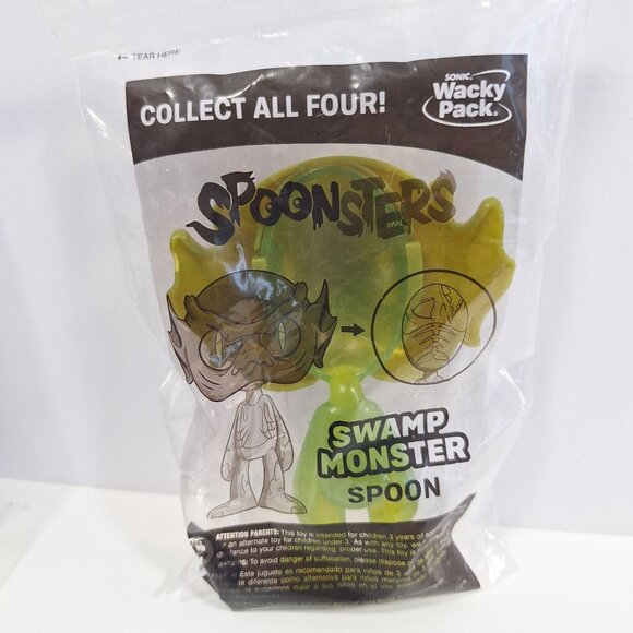 Spoonsters Sonic Wacky Pack Big Foot Alien Swamp Monster Astronaut Spoons Sealed - Picture 5 of 14